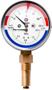 Термоманометр рад.  ТМТБ-41Р.1(0-120С) (0-0,6MPa) G1/2  РОСМА (02353)