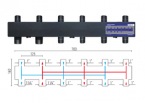 Коллектор МАКТЕРМ  WKS 80 B Compact на 3 + 2 выхода, черный