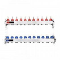 Коллекторная группа с расходомерами 11 вых. 1"х3/4" ЕК нержавейка (без конц.групп) (VM15111)VARMEGA