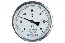 Термометр бимет. БТ-1-100 (0-120С) G1/2 L=100 Экомера шток осевой