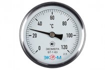 Термометр бимет. БТ-1-63 (0-120С) G1/2 L=100 Экомера шток осевой