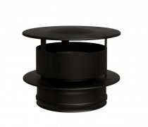 Blackside Оголовок с ветрозащитой Ф 115х200 (AISI_430/0,5+0,5_эмаль 600*С_ЧЕРНЫЙ) Ferrum (f6143)