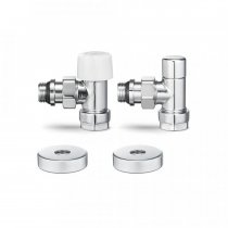 Комплект радиаторных клапанов №1 1/2"х3/4" ЕК угловой, хром (VMDV10-410415) VARMEGA