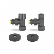 Комплект радиаторных клапанов №1 1/2"х3/4" ЕК угловой, черный (VMDV10-210415) VARMEGA