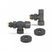 Комплект радиаторных клапанов №3 1/2"х3/4" ЕК осевой , черный (VMDV12-210415) VARMEGA