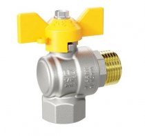 Кран шаровой газовый угловой вн.-нар. DN-15 бабочка PN40  LD Pride (LD 47.252.15) (16 шт. в упаковке)