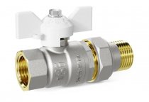 Кран шаровой с американкой внут. DN-20 бабочка белый PN40  LD Pride (LD 47.306.20 W) (12 шт. в упаковке)