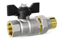 Кран шаровой с американкой внут. DN-32 бабочка PN25  LD Pride (LD 47.306.32) (4 шт. в упаковке)