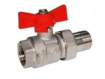 Кран шаровой с американкой DN-20 PN40 баб.  Крепыш 332 Никель(0110231) ГАЛЛОП