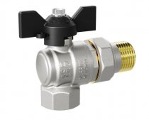 Кран шаровой с американкой угловой внут. DN-20 бабочка PN40  LD Pride (LD 47.206.20) (8 шт. в упаковке)
