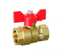 Кран шаровой латунный для манометра вн.-вн. DN-15 М20 бабочка red PN16  LD Pride (LD 44.342.15.20 R) (30 шт.