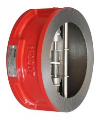 Обратный клапан двухстворчатый межфланцевый Ду 32 PN16 (Траб до 115*С) КРАСНЫЙ (032RSV30RED) REON