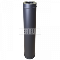 Сэндвич  труба Ф 115х200 L=1,00м (430/0,8+0,5_чёрный) Стандарт 30-50 Термоэмаль Керамика (f6141)