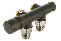 Клапан ниж. подкл. Tondera, угловой, 1/2"x3/4", с термоклапаном M30x1,5 справа, черный мат, 0681-1500VCES