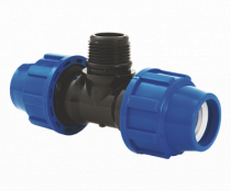 Тройник компрессионный с наружной резьбой 32*Н1"*32 PN10 (POLIEXT)