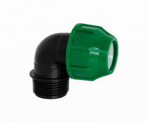 Муфта компрессионная угловая с наружной резьбой 25*Н3/4" PN10 (POLIEXT)