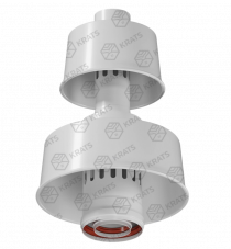 KRATS Оголовок с ветрозащитой D60/100 белый (60100Т(Б)