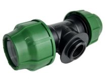 Тройник компрессионный с внутренней резьбой 32*В 1/2"*32 PN10 (POLIEXT)