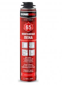 Пена монтажная Donewell 65 (900 гр) огнестойкая (под пистолет)