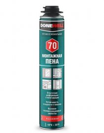 Пена монтажная Donewell 70 (950 гр) проф. всесезон. (под пистолет)