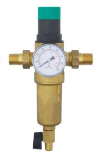 Фильтр самопромывной c латунным корпусом ARROWHEAD 1/2", c манометром (WF-550-15)