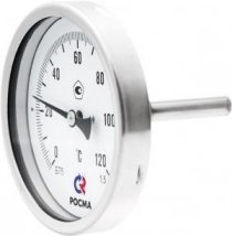 Термометр бимет.  БТ-32.211(0-120С) G1/2.100.1,5   РОСМА шток осевой 100мм (02442)