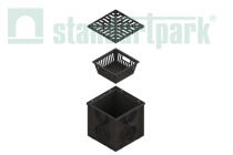 Дождеприемник S'park ДП-25.25-ПП пластиковый решеткой щелевой чугунной ВЧ и корзиной пласт. (к-т) 08670311