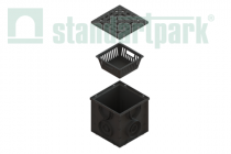 Дождеприемник S'park ДП-25.25-ПП пластиковый с решеткой и корзиной пластиковыми (к-т) 0867081